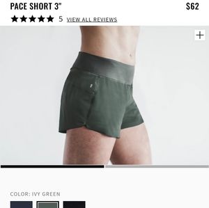NoBull Army Green Pace Shorts 3"